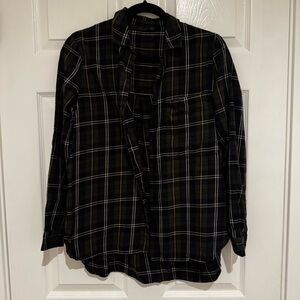 Zara Button Down Plaid Flannel Shirt